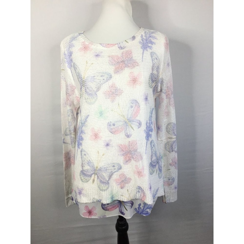 Beautiful lined blouse open back chifon Size M